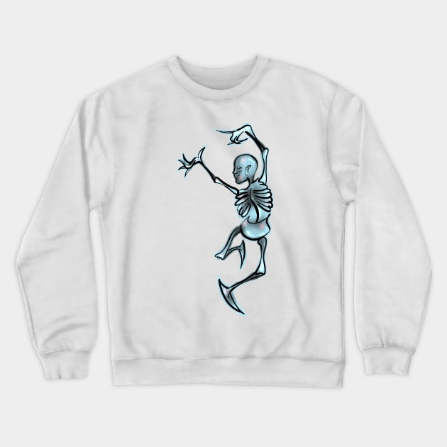 Blue Dancing Skeleton Crewneck Sweatshirt by mizaarte